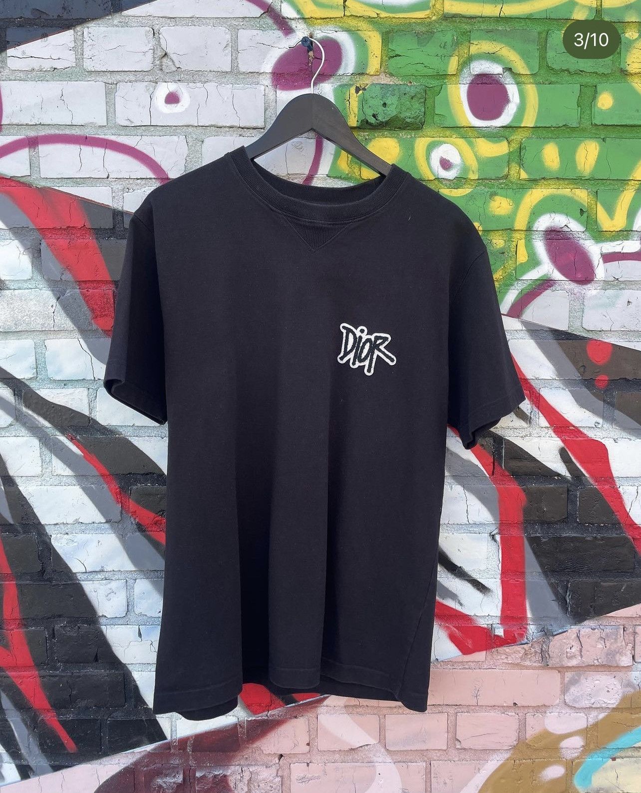 Black Dior Cotton Logo Shirt