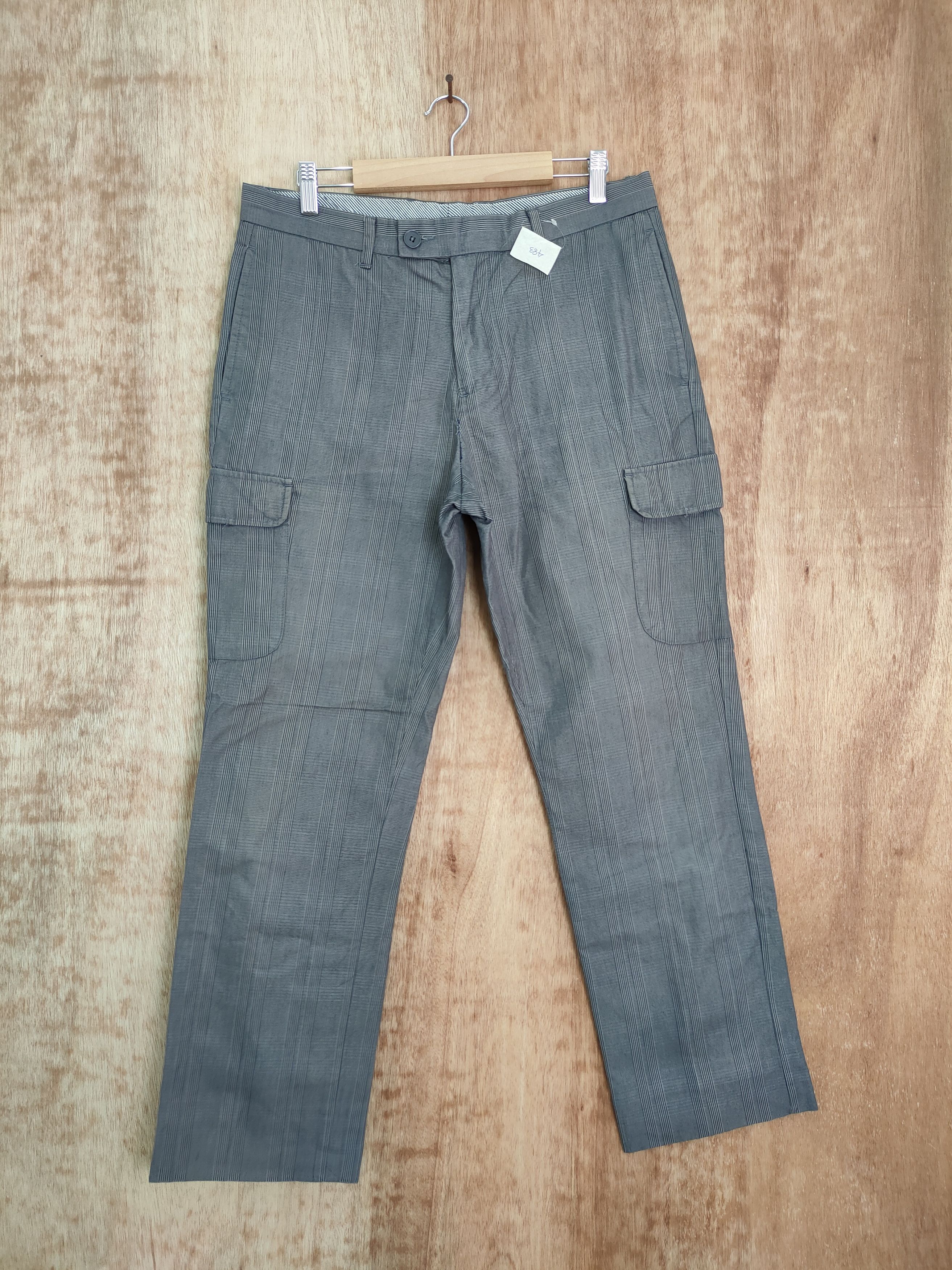 image of Over The Stripes Japan Stripe Multipocket Tactical Cargo Pants 438 in Grey Stripe, Men's (Size 32)