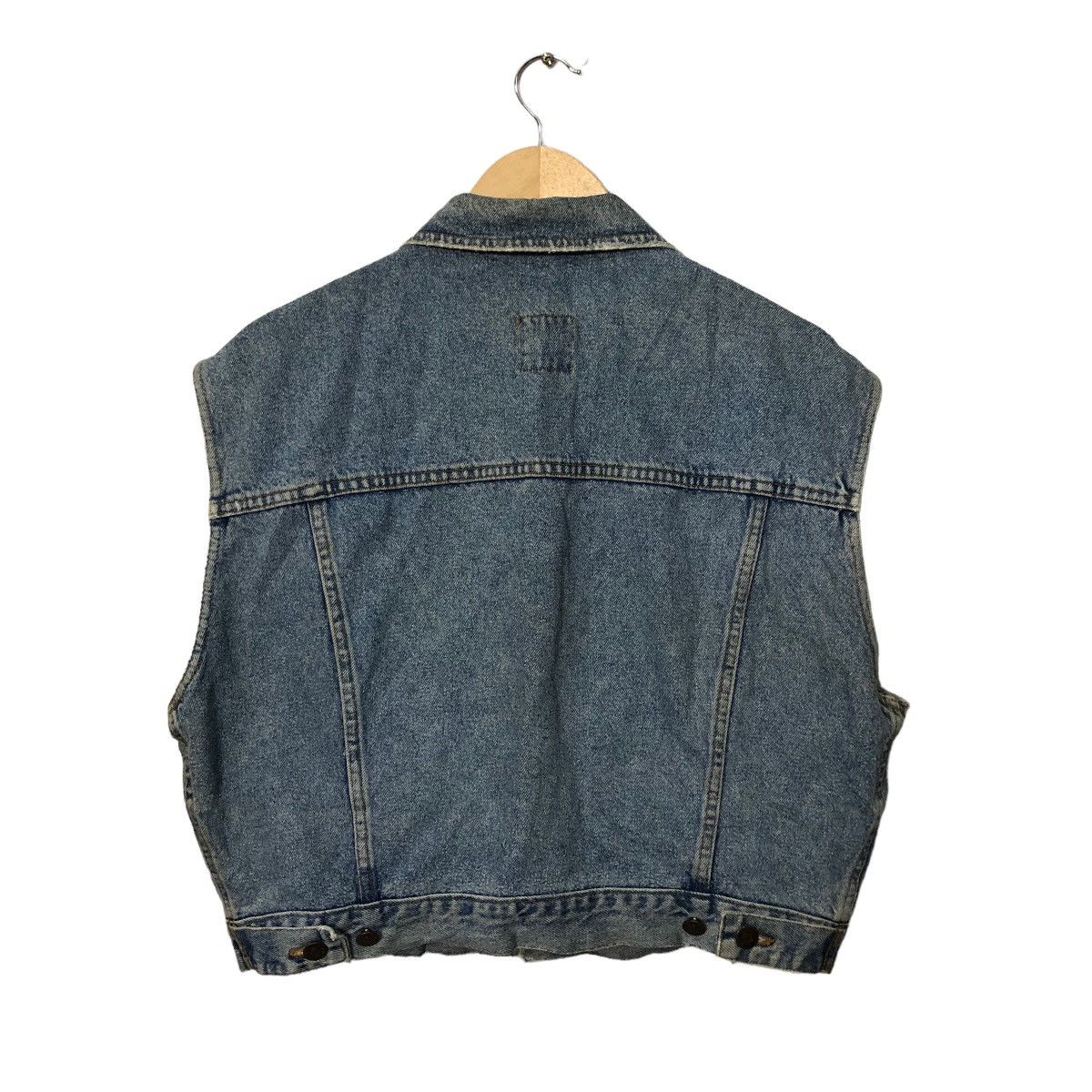 Sisley Vintage Sisley Button Ups Faded Denim Vest Made in Italy Size L / US 10 / IT 46 - 4 Thumbnail