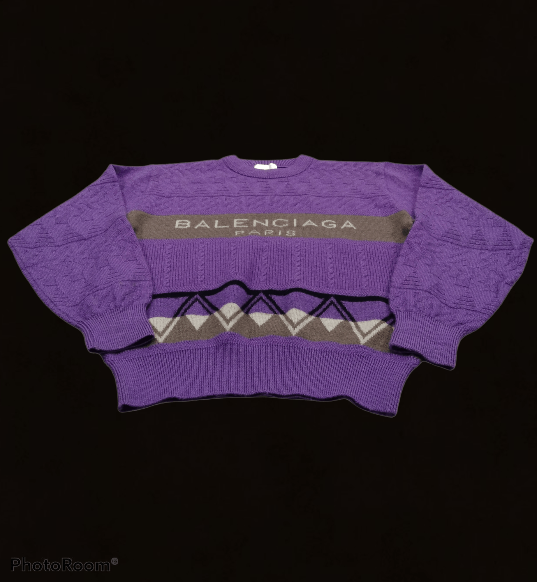Balenciaga BALENCIAGA PARIS SPELLOUT KNIT MULTICOLOUR Size L / US 10 / IT 46 - 3 Thumbnail