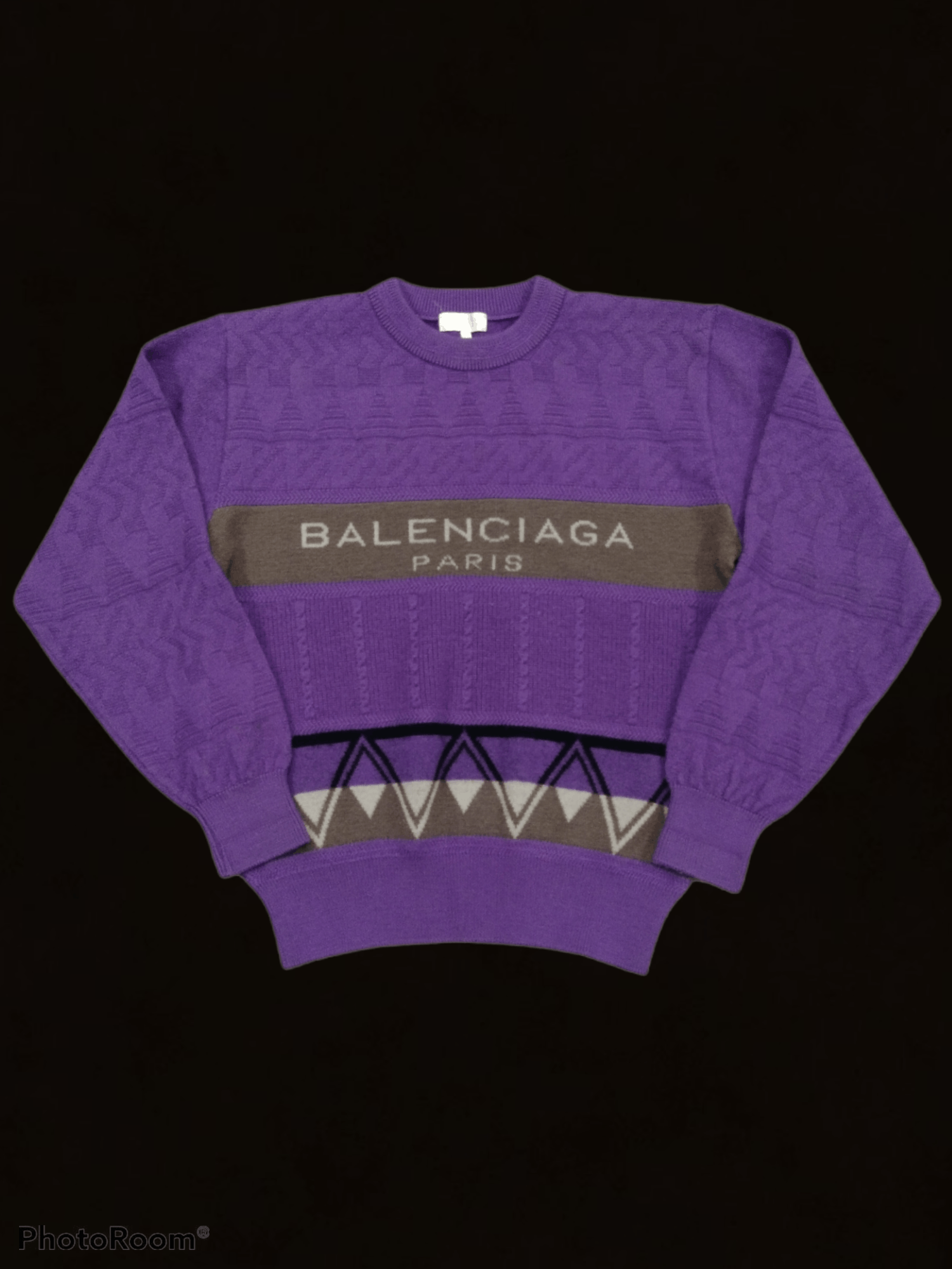 Balenciaga BALENCIAGA PARIS SPELLOUT KNIT MULTICOLOUR Size L / US 10 / IT 46 - 1 Thumbnail