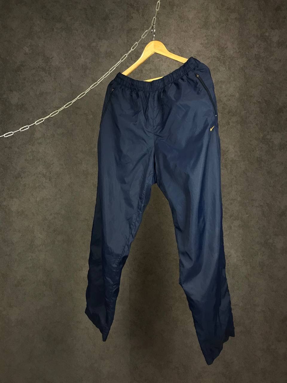 Nike × Vintage Nike swoosh streetwear vintage nylon sweatpants Size US 36 / EU 52 - 1 Thumbnail