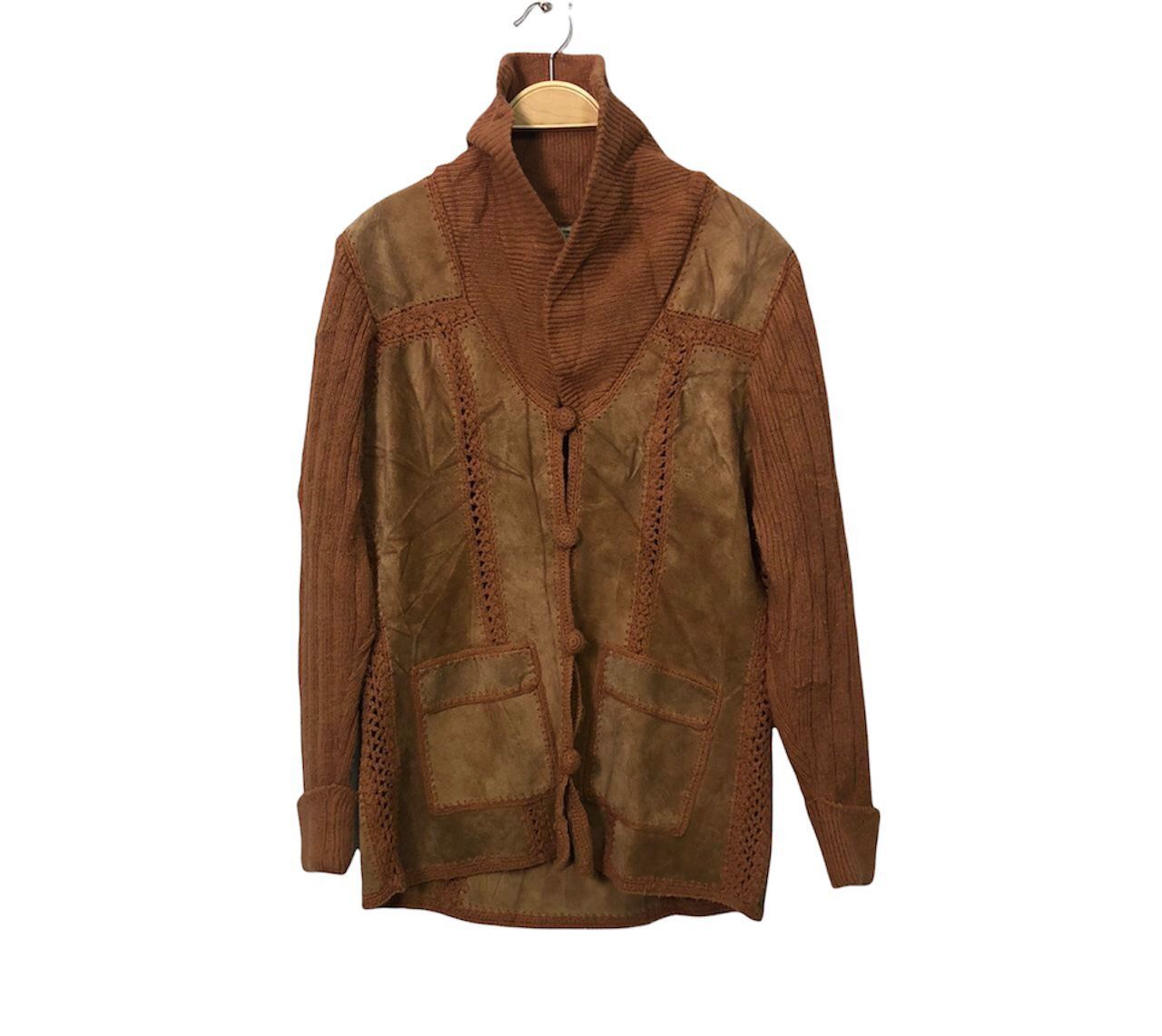 Vintage Unbranded Distressed Button Ups Leather Jacket
