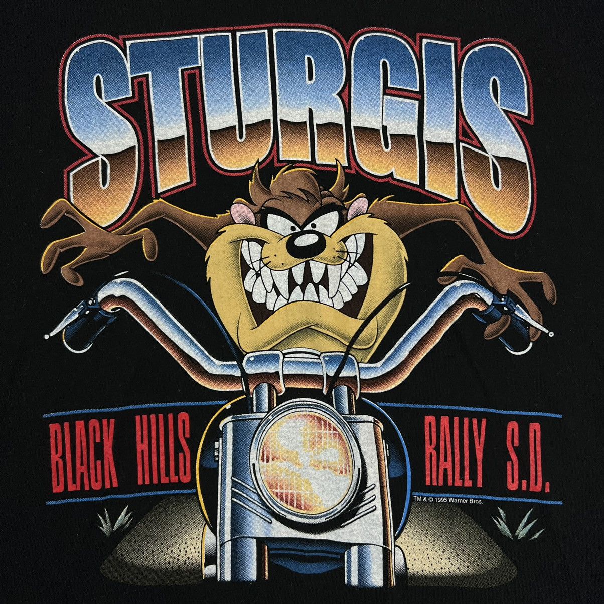 Harley Davidson 1995 Looney Tunes Sturgis Tazmanian Devil T Shirt Biker Tee Size US L / EU 52-54 / 3 - 2 Thumbnail