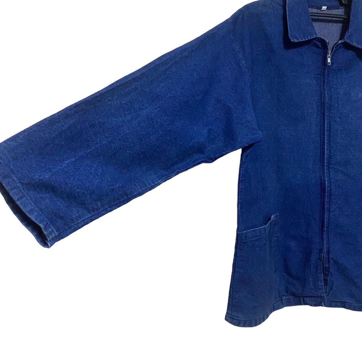 Vintage Vintage 80s Prison Denim Jacket Zipper Size US L / EU 52-54 / 3 - 8 Thumbnail