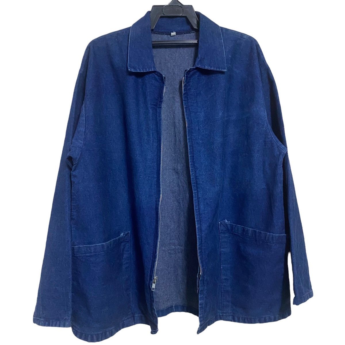 Vintage Vintage 80s Prison Denim Jacket Zipper Size US L / EU 52-54 / 3 - 3 Thumbnail