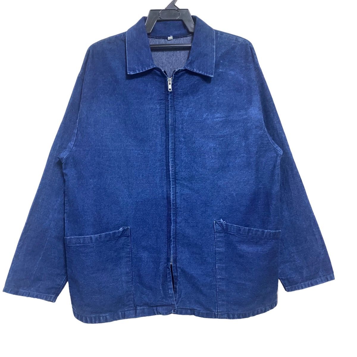 Vintage Vintage 80s Prison Denim Jacket Zipper Size US L / EU 52-54 / 3 - 1 Thumbnail