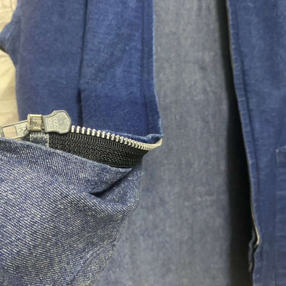 Vintage Vintage 80s Prison Denim Jacket Zipper Size US L / EU 52-54 / 3 - 17 Thumbnail