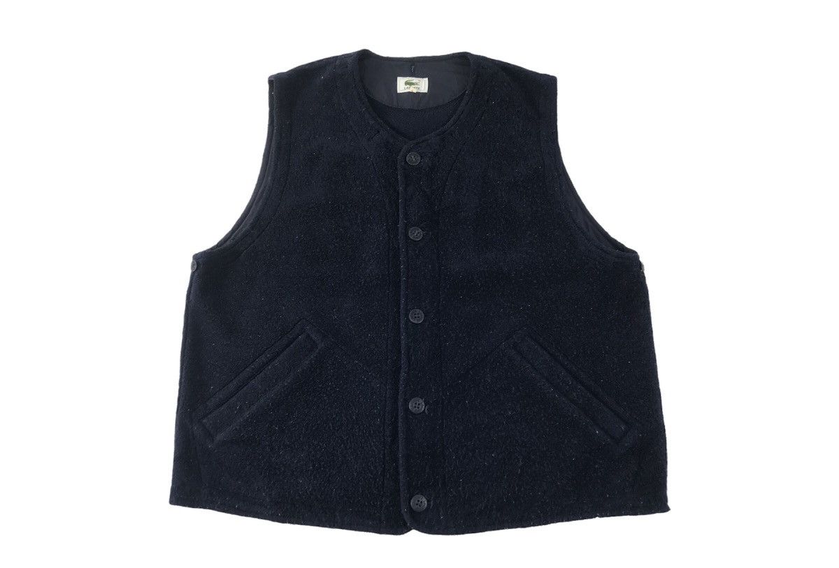 Japanese Brand × Lacoste × Vintage Lacoste Dark Blue Insulated Wool Fleece Vest K1111j Size US XL / EU 56 / 4 - 1 Thumbnail