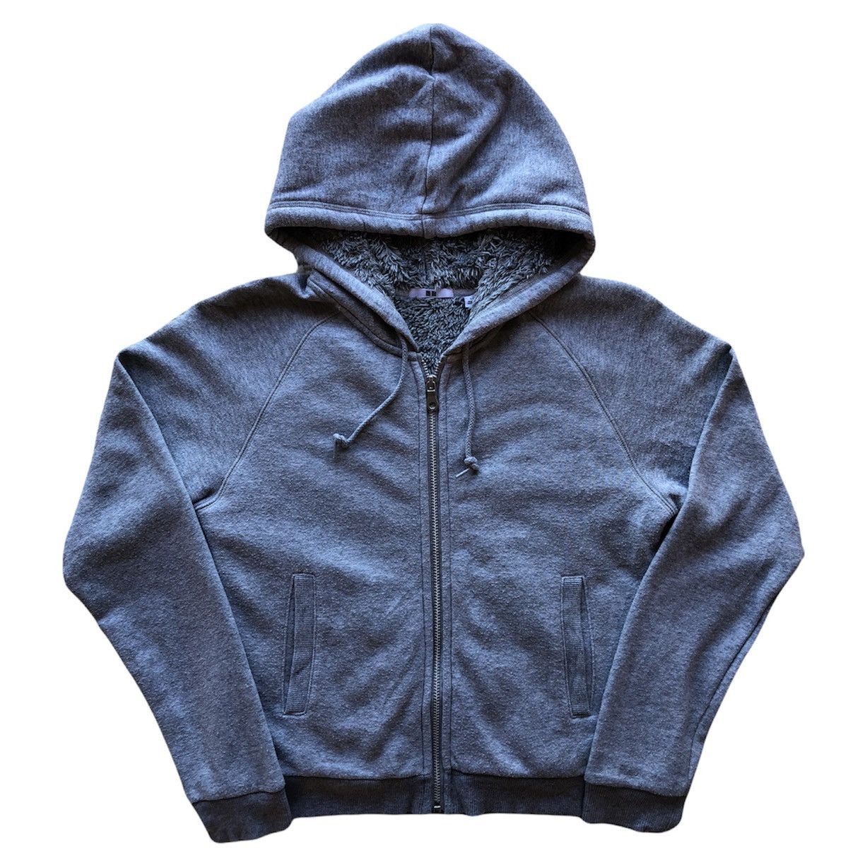 image of Uniqlo Sherpa Fleece Zipper Sweater Hoodie in Grey, Men's (Size XS)
