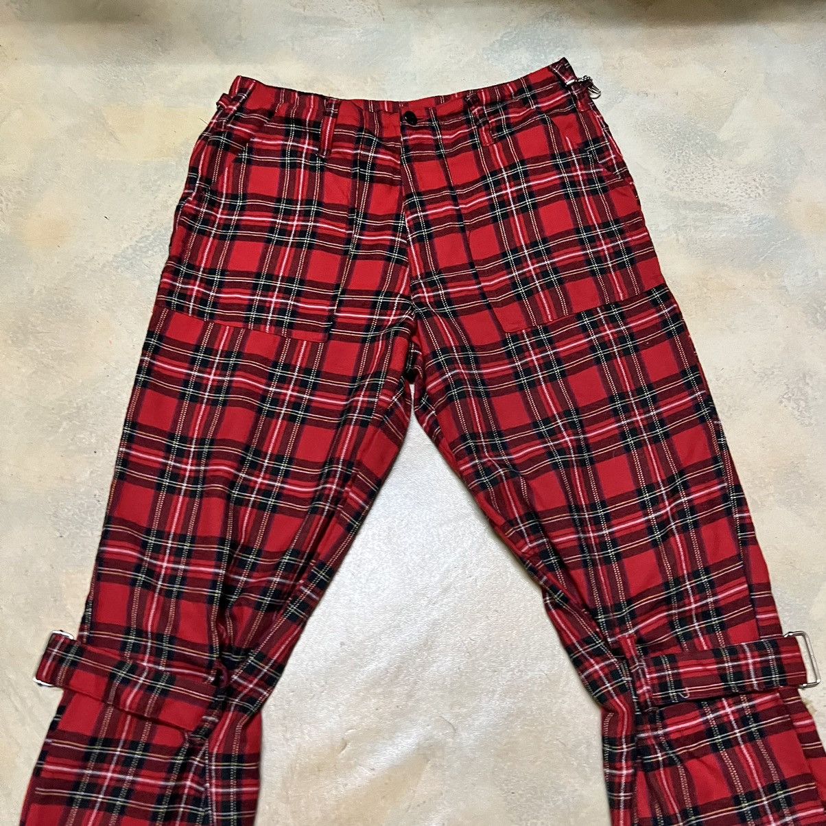 Japanese Brand Punk Bondage Red Tartan Seditionaries Pants Size US 28 / EU 44 - 3 Thumbnail