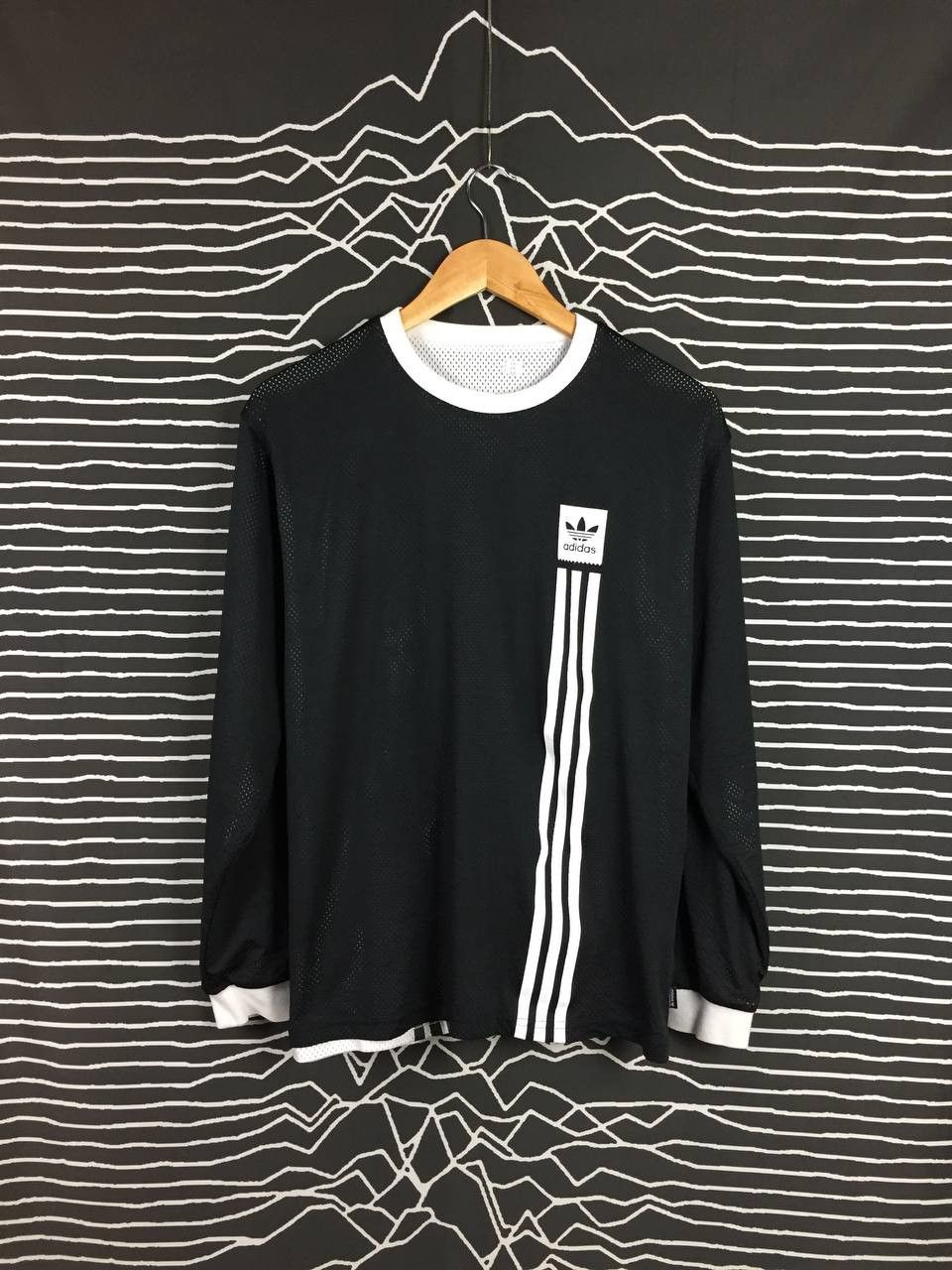 image of Adidas Reversible Original Skateboarding Longsleeve Tee in Black, Men's (Size Large)