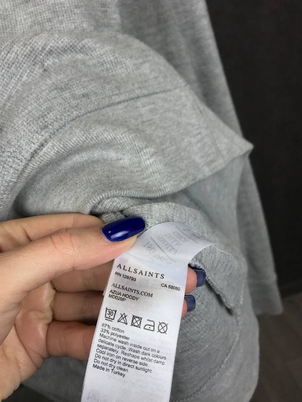 Allsaints Allsaints luxury streetwear gray zip hoodie Size US S / EU 44-46 / 1 - 5 Thumbnail