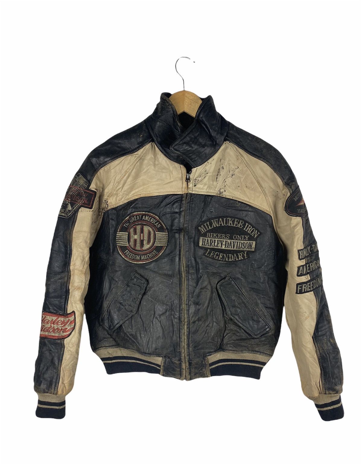 Harley Davidson HARLEY DAVIDSON VINTAGE LEATHER JACKET Size US M / EU 48-50 / 2 - 4 Thumbnail