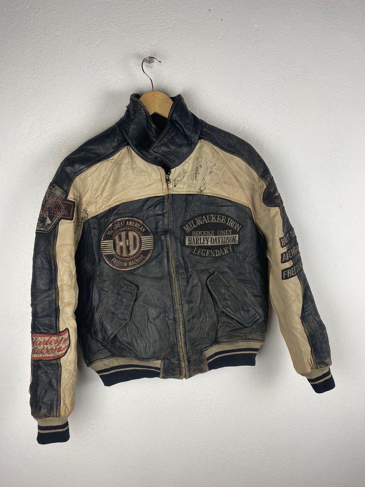 Harley Davidson HARLEY DAVIDSON VINTAGE LEATHER JACKET Size US M / EU 48-50 / 2 - 8 Thumbnail