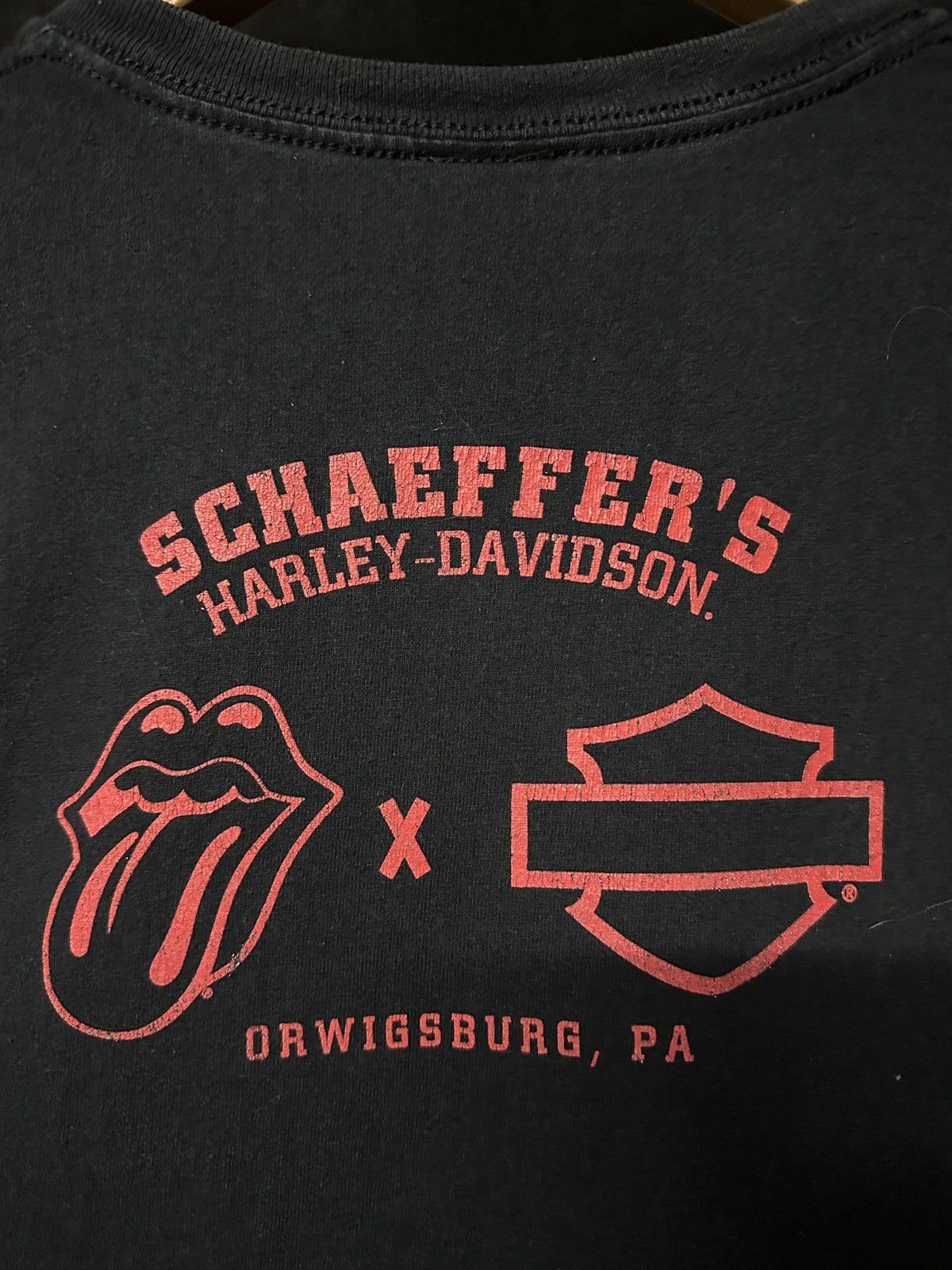 Harley Davidson × The Rolling Stones × Vintage Vintage Rolling Stone X Harley Davidson Pocket Faded Tee Size US XL / EU 56 / 4 - 1 Thumbnail