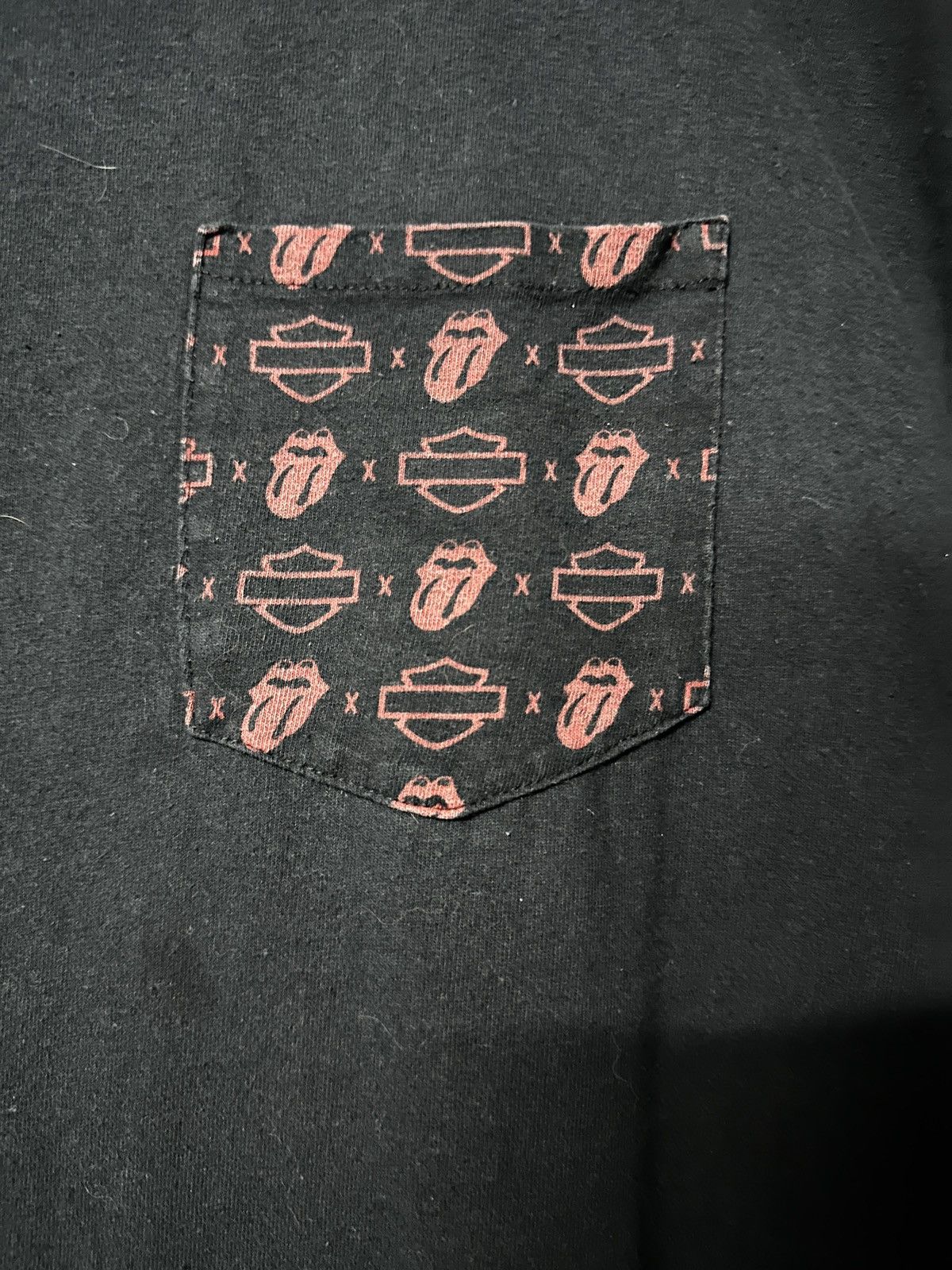 Harley Davidson × The Rolling Stones × Vintage Vintage Rolling Stone X Harley Davidson Pocket Faded Tee Size US XL / EU 56 / 4 - 4 Thumbnail
