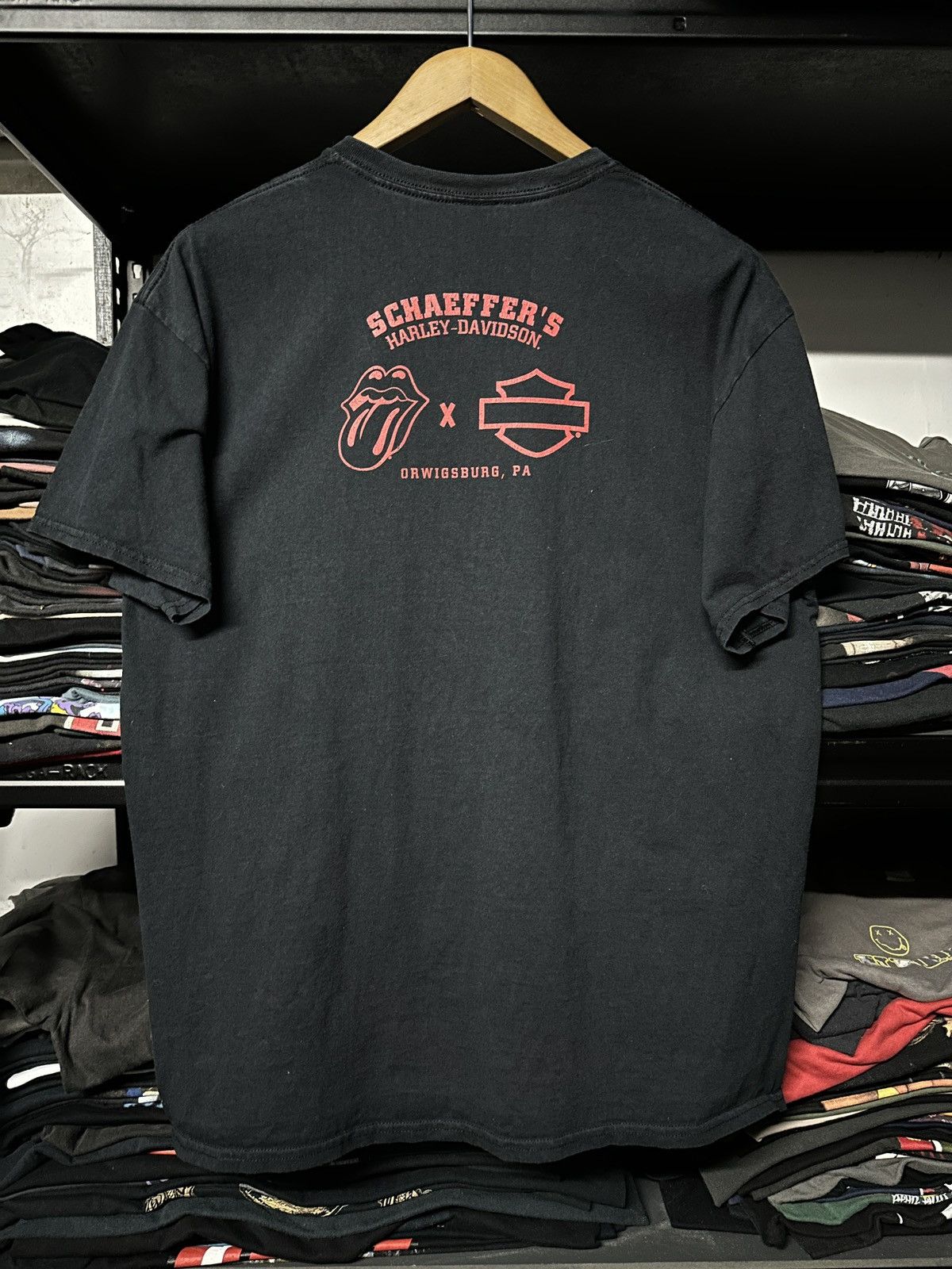 Harley Davidson × The Rolling Stones × Vintage Vintage Rolling Stone X Harley Davidson Pocket Faded Tee Size US XL / EU 56 / 4 - 2 Thumbnail