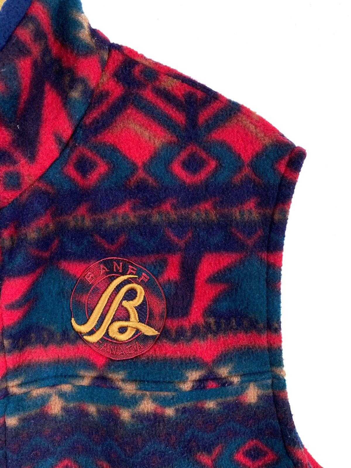 Native × Vintage Vintage BANFF Canada Navajo Abstract Fleece Vest Jacket Size US L / EU 52-54 / 3 - 5 Thumbnail