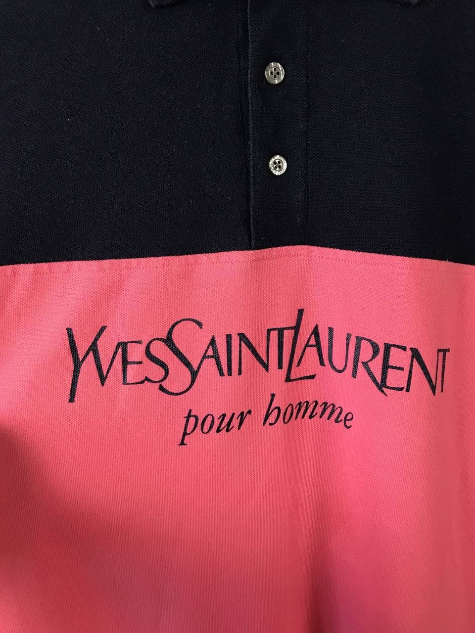 Yves Saint Laurent YSL Yves Saint Laurent luxury big logo polo tee Size US L / EU 52-54 / 3 - 3 Thumbnail
