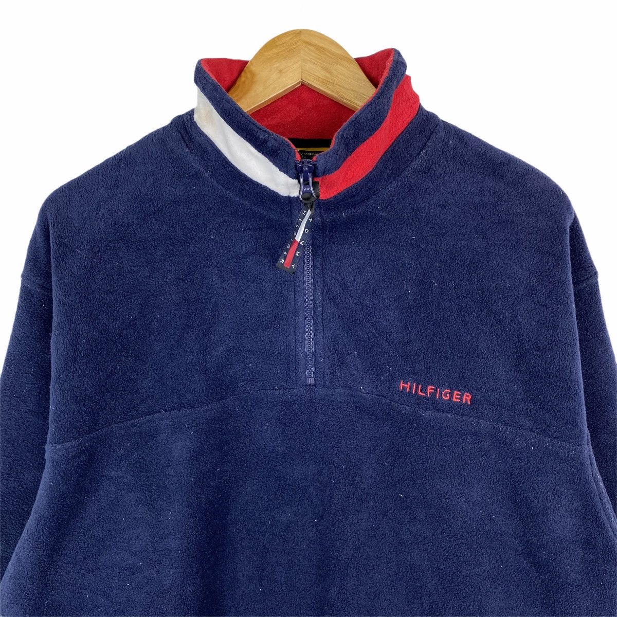 Tommy Hilfiger × Vintage TOMMY HILFIGER Small Logo Fleece Half Zipper Sweatshirt Size US L / EU 52-54 / 3 - 3 Thumbnail