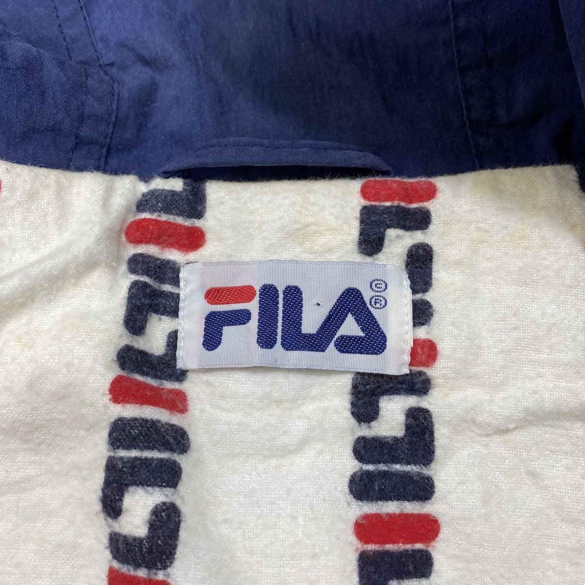 Vintage FILA Small Logo Half Zipper Hoodie Pullover Jacket