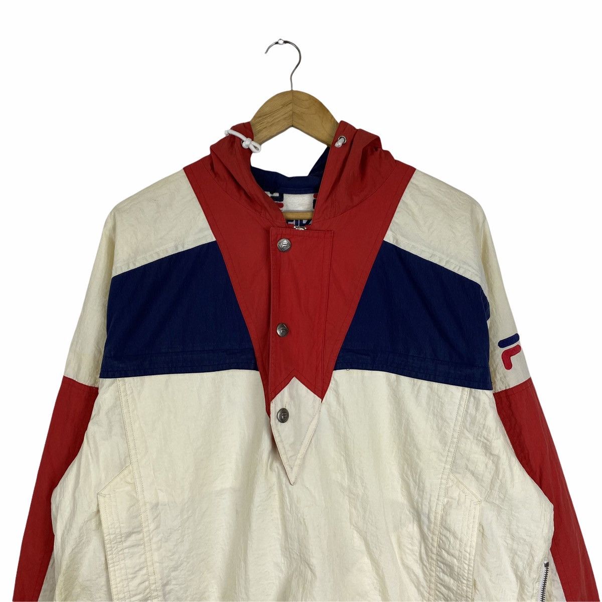 Vintage FILA Small Logo Half Zipper Hoodie Pullover Jacket