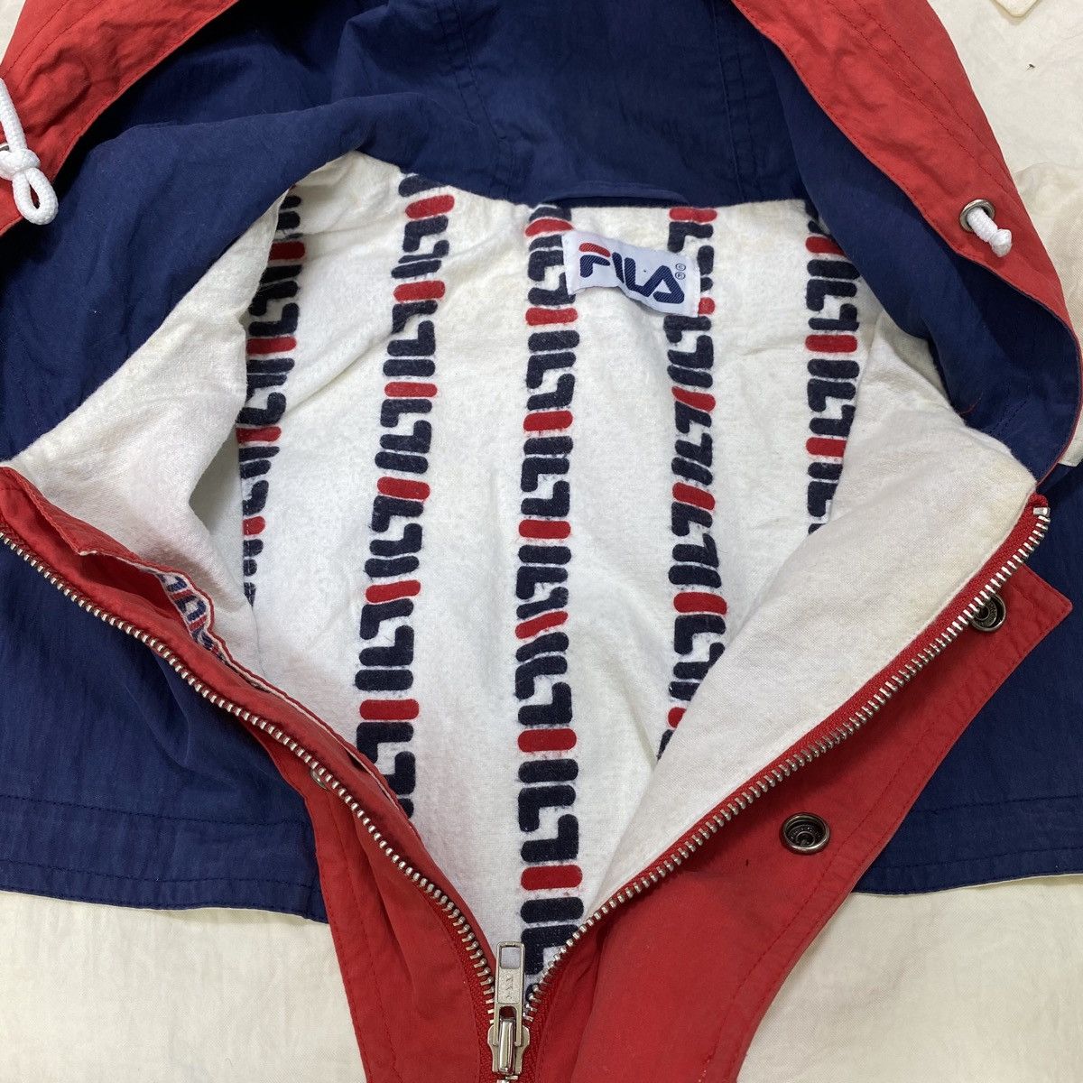 Vintage FILA Small Logo Half Zipper Hoodie Pullover Jacket