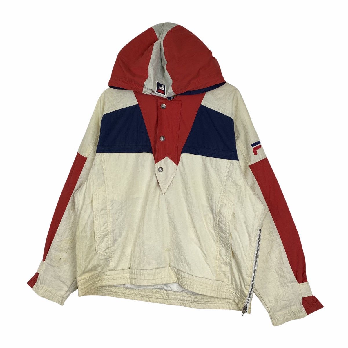 Vintage FILA Small Logo Half Zipper Hoodie Pullover Jacket
