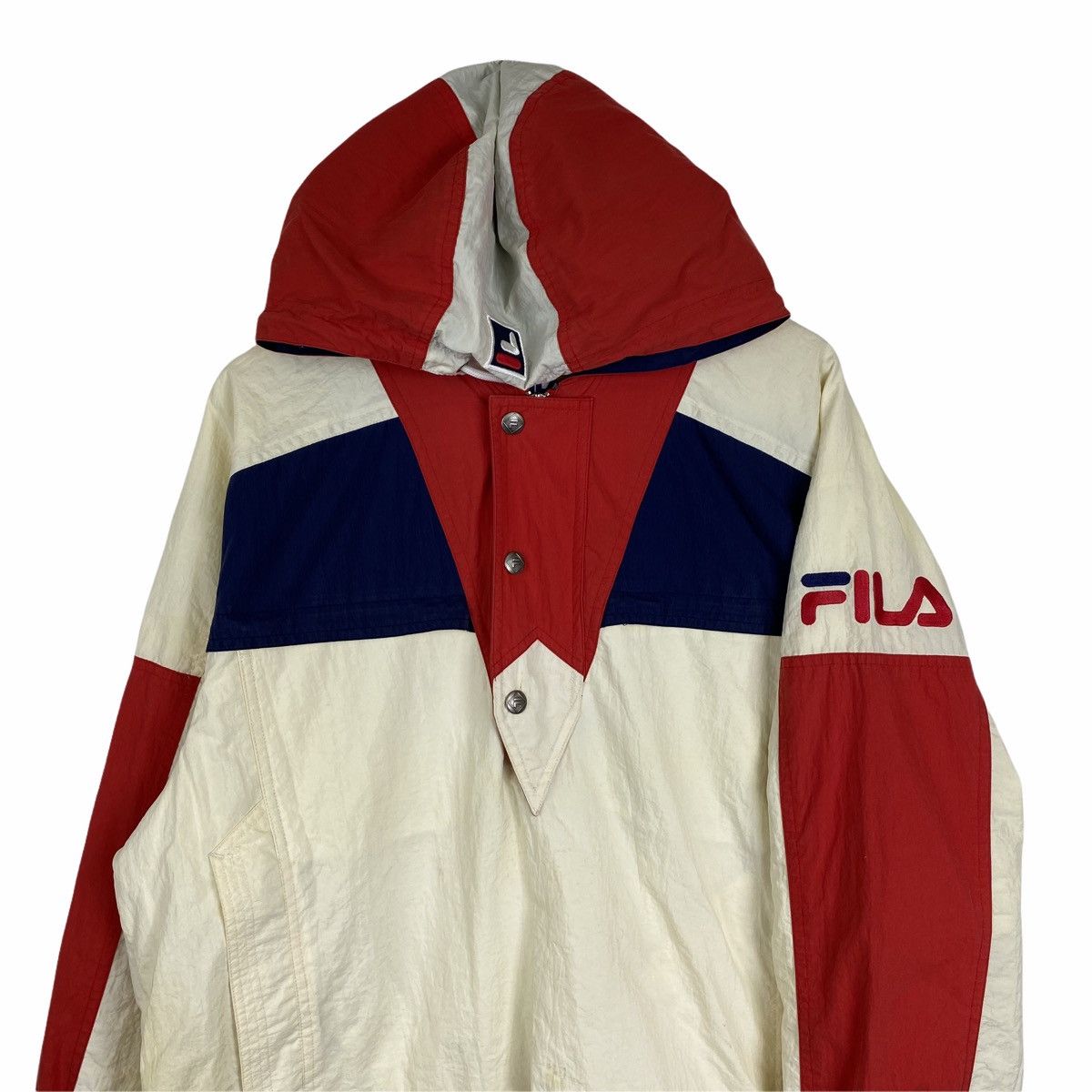 Vintage FILA Small Logo Half Zipper Hoodie Pullover Jacket