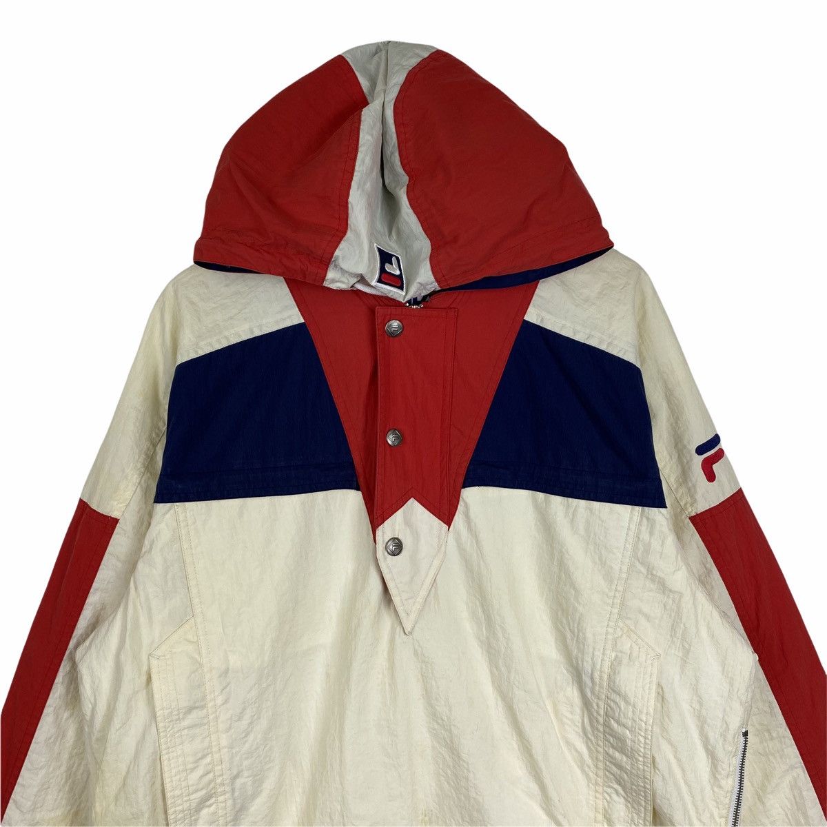 Vintage FILA Small Logo Half Zipper Hoodie Pullover Jacket