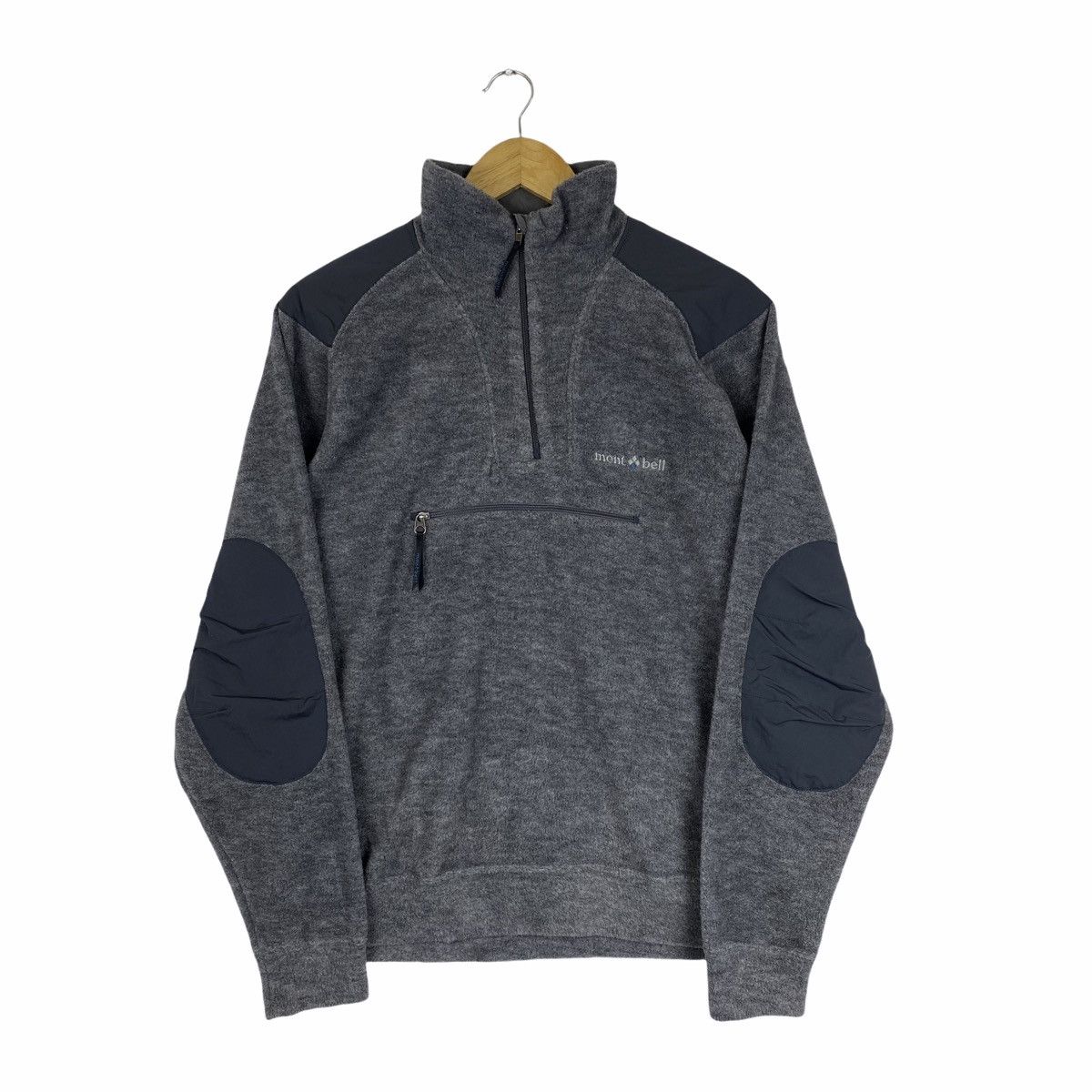 image of Montbell Outdoor Fleece Half Zipper Sweatshirt in Grey, Men's (Size Medium)