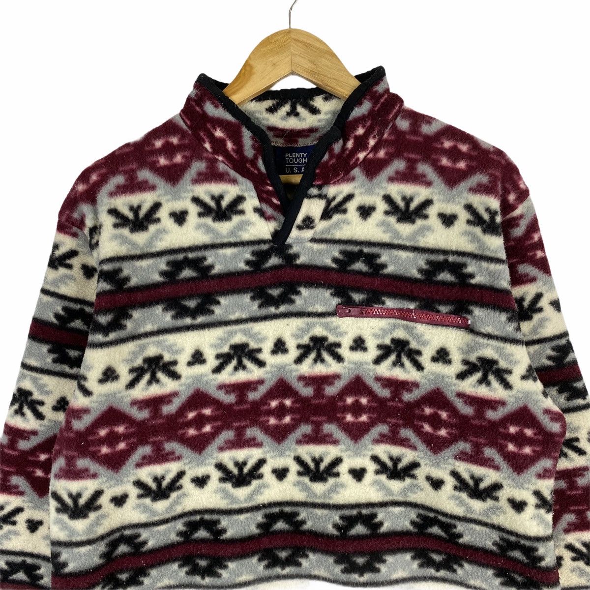Vintage Vintage PLENTY TOUGH SPORT Abstract Design Fleece Sweatshirt Size US M / EU 48-50 / 2 - 3 Thumbnail