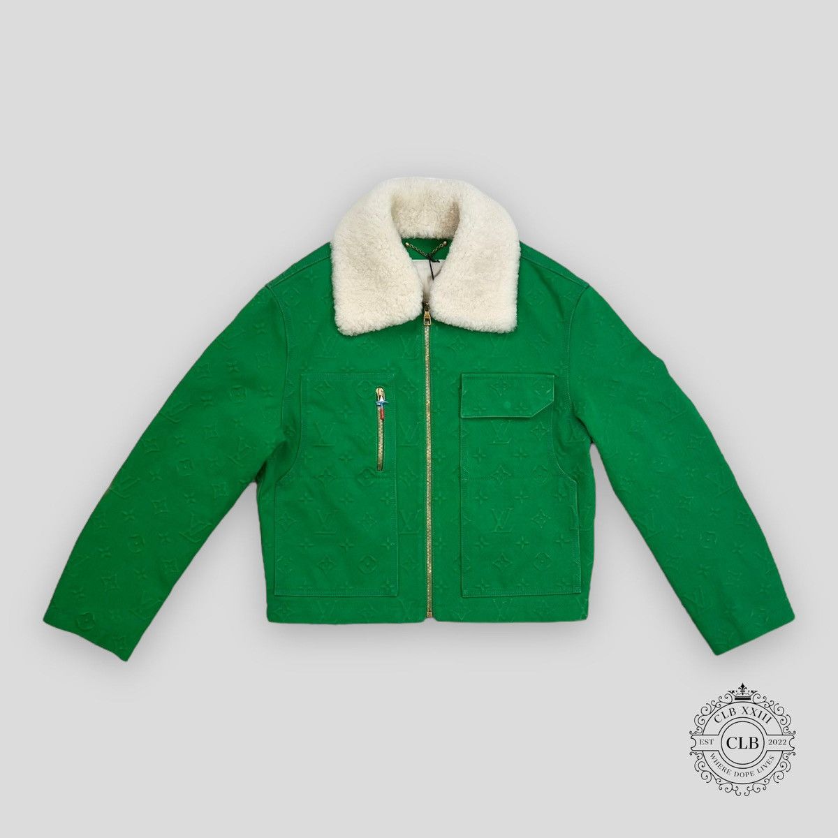 Louis Vuitton Monogram Workwear Denim Jacket Green - Mens, Size 50