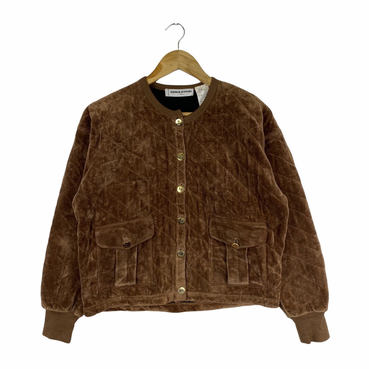 Sonia Rykiel × Vintage Vintage SONIA RYKIEL Paris Coduroy Sweater Jacket Size S / US 4 / IT 40 - 1 Thumbnail