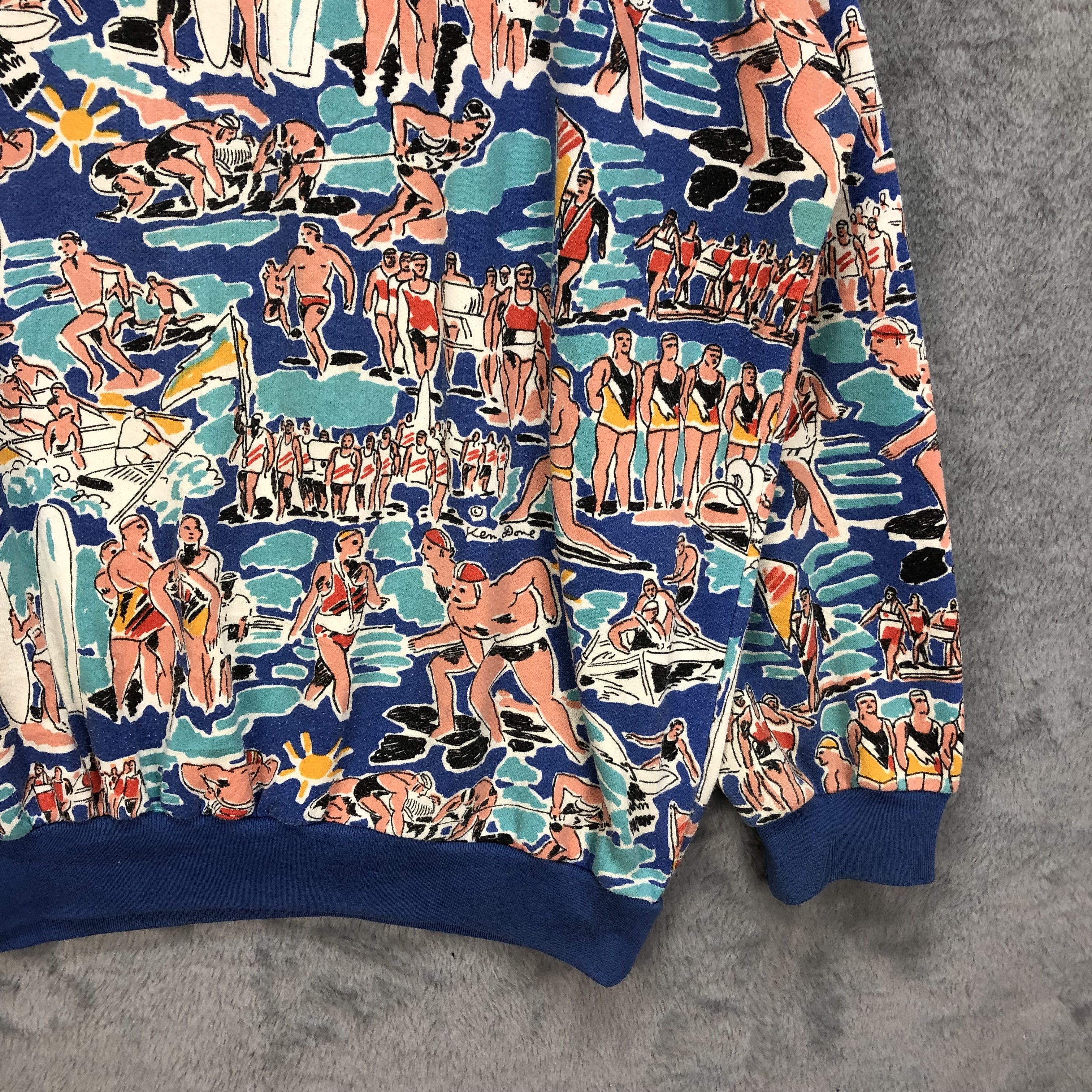 Japanese Brand RARE🔥 KEN DONE FULLPRINT SURFWEAR SWEATSHIRTS #5251-181 Size US L / EU 52-54 / 3 - 6 Thumbnail