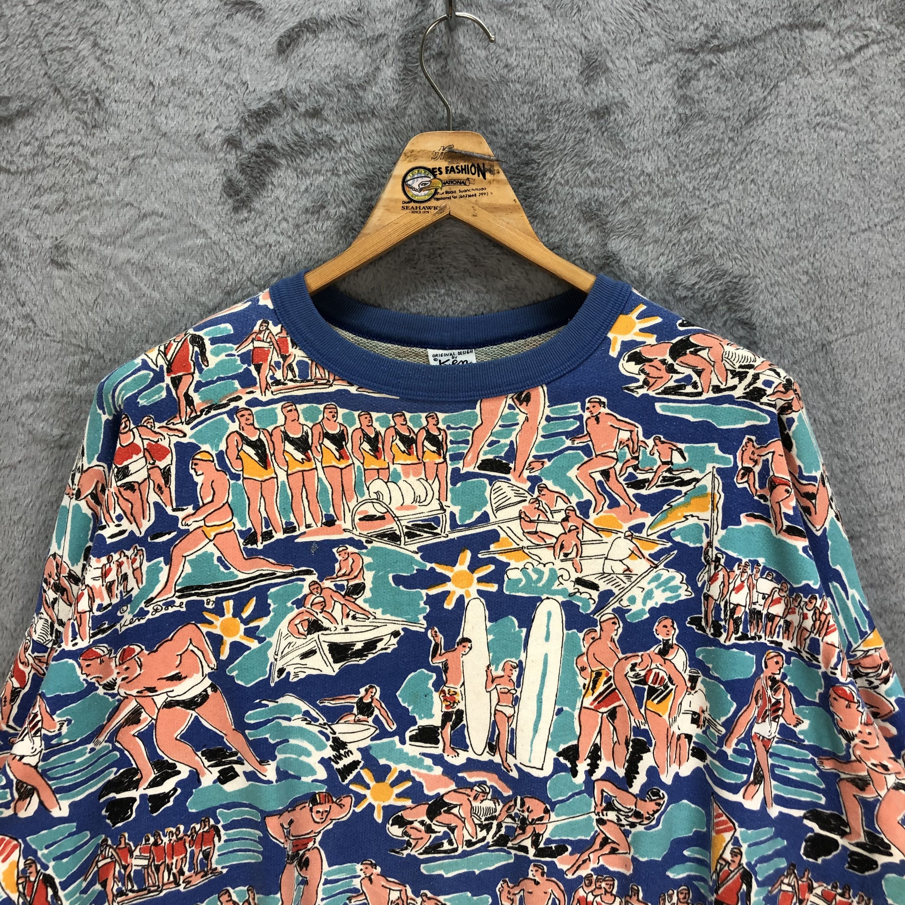 Japanese Brand RARE🔥 KEN DONE FULLPRINT SURFWEAR SWEATSHIRTS #5251-181 Size US L / EU 52-54 / 3 - 2 Thumbnail