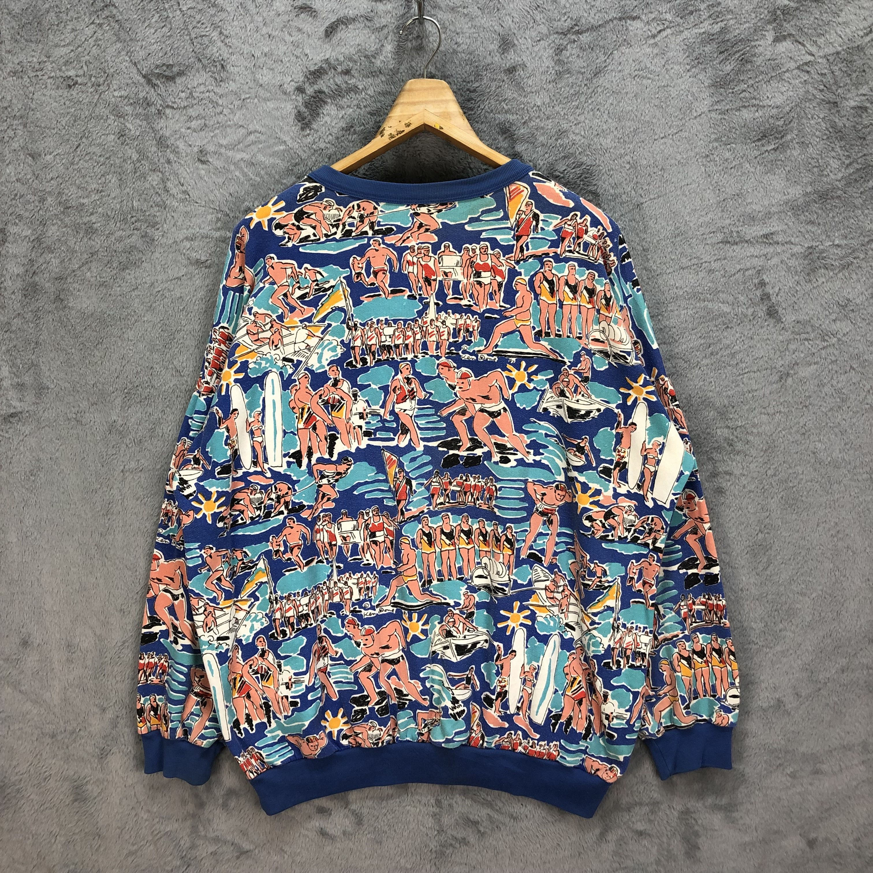 Japanese Brand RARE🔥 KEN DONE FULLPRINT SURFWEAR SWEATSHIRTS #5251-181 Size US L / EU 52-54 / 3 - 9 Thumbnail