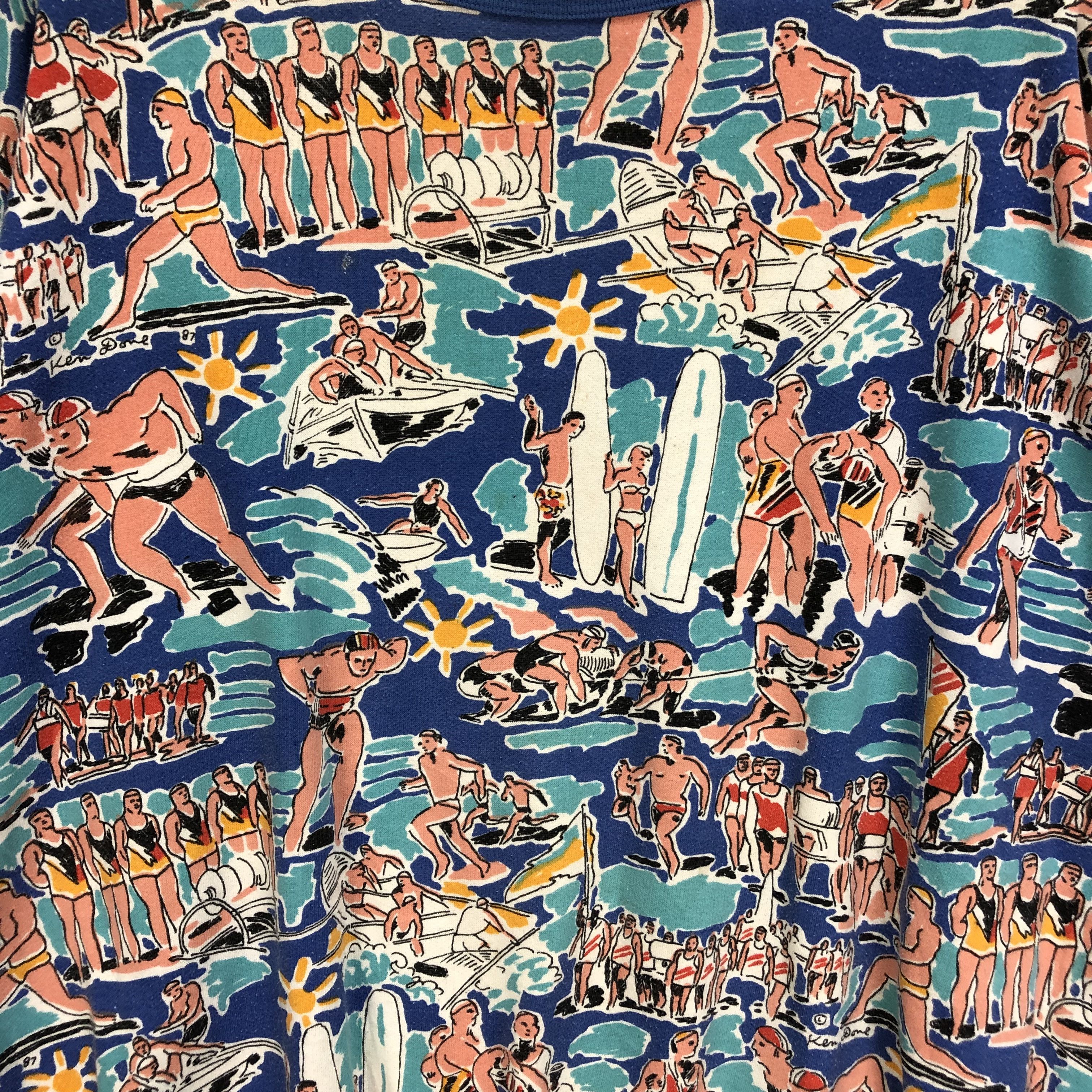 Japanese Brand RARE🔥 KEN DONE FULLPRINT SURFWEAR SWEATSHIRTS #5251-181 Size US L / EU 52-54 / 3 - 3 Thumbnail