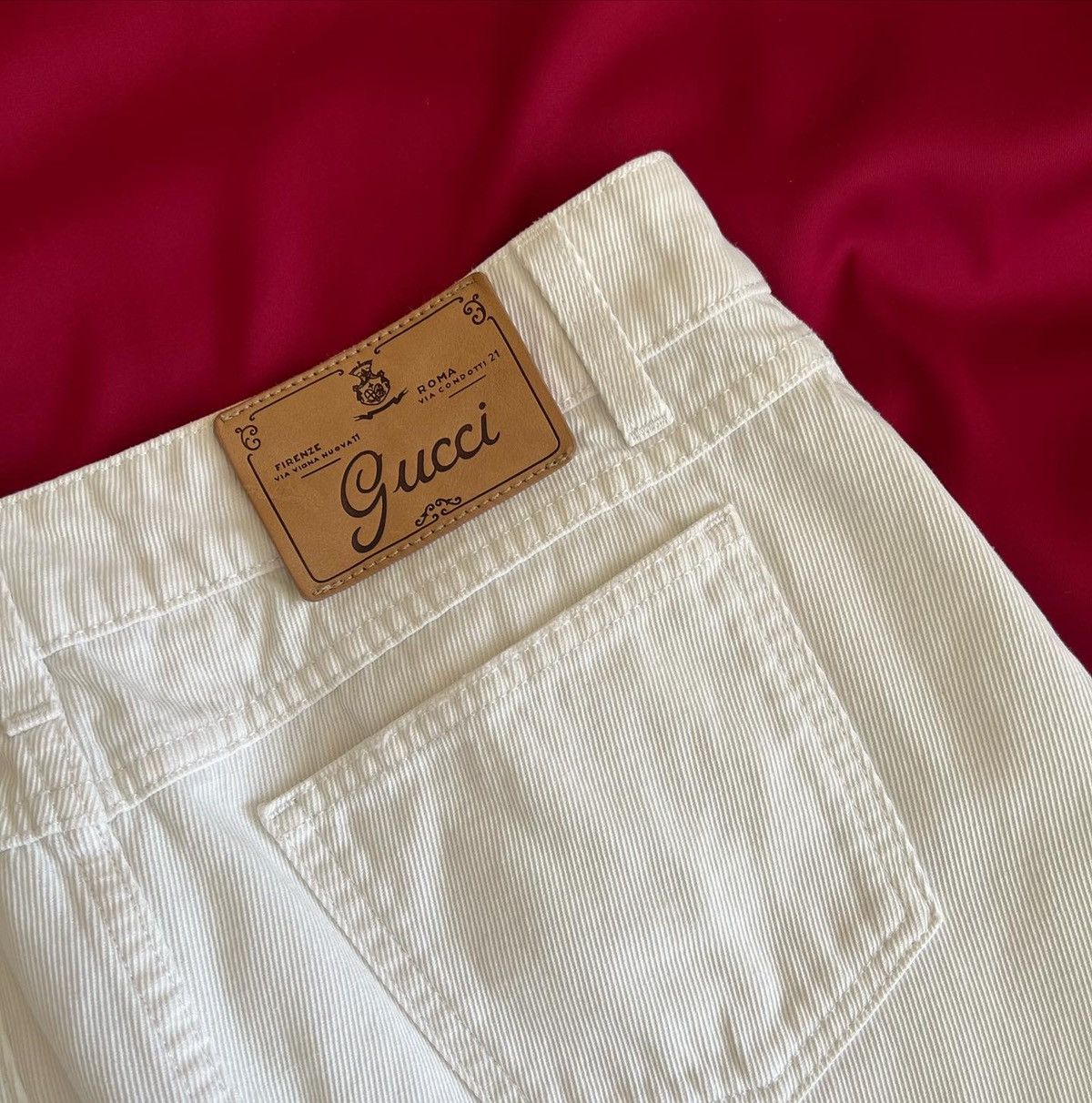 Gucci Gucci White Denim Logo Printed Mini Skirt Size 28" / US 6 / IT 42 - 4 Thumbnail