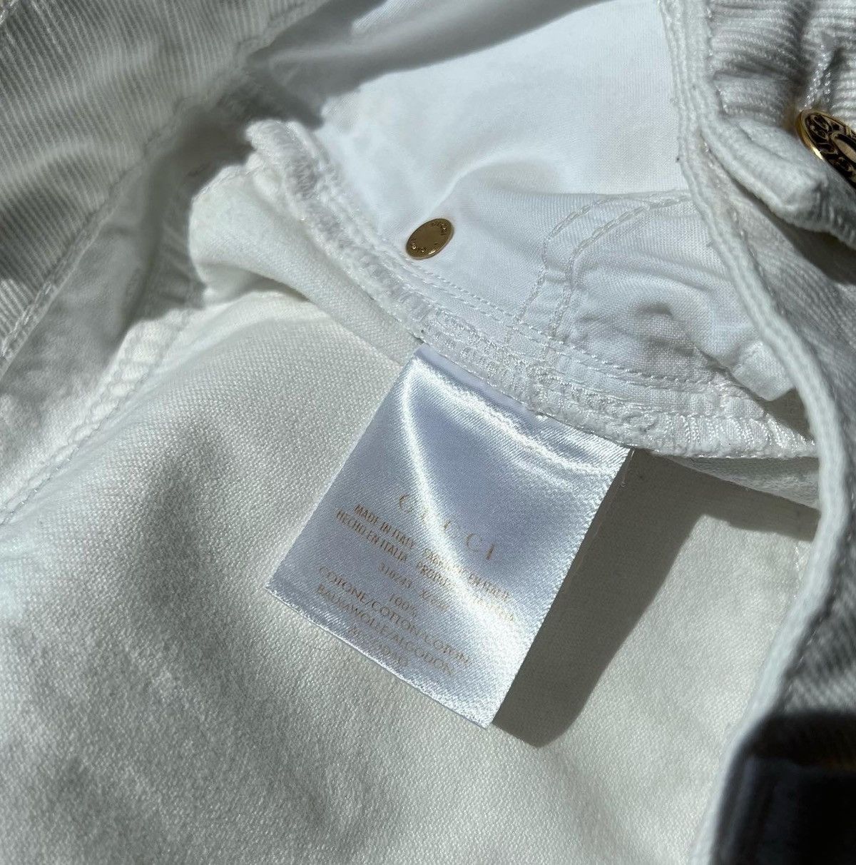 Gucci Gucci White Denim Logo Printed Mini Skirt Size 28" / US 6 / IT 42 - 6 Thumbnail
