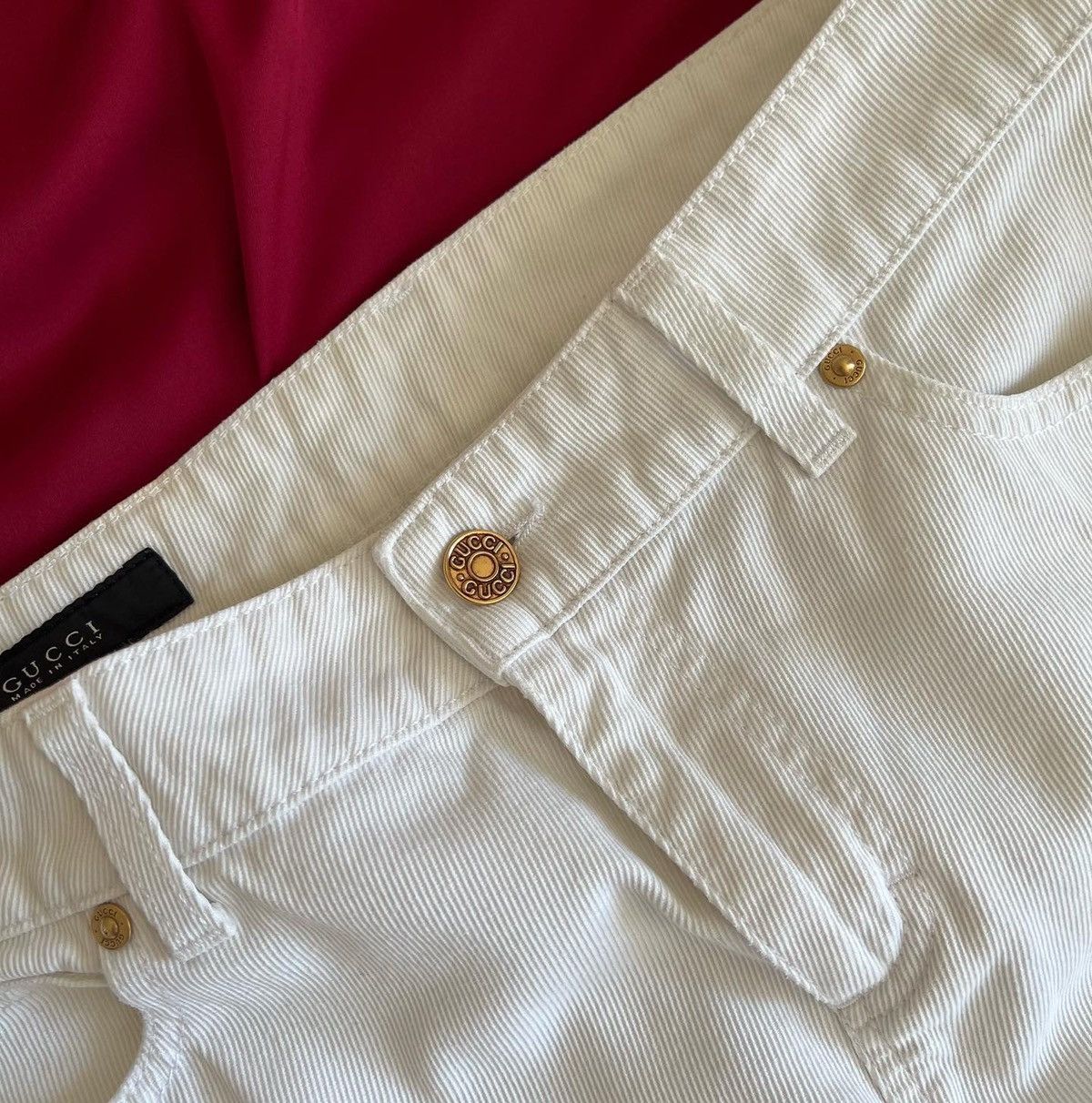Gucci Gucci White Denim Logo Printed Mini Skirt Size 28" / US 6 / IT 42 - 5 Thumbnail