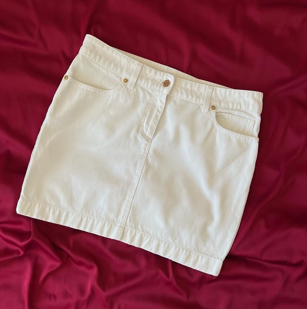 Gucci Gucci White Denim Logo Printed Mini Skirt Size 28" / US 6 / IT 42 - 3 Thumbnail