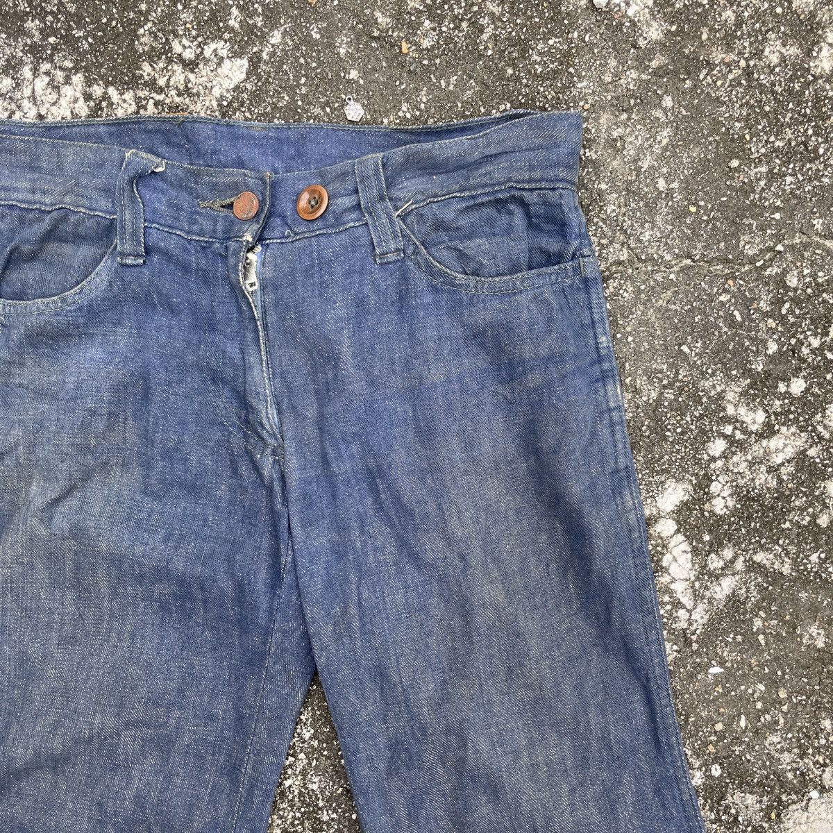 American Apparel Vintage 1967 Canton Campux Distressed 13oz Denim Size 29" - 2 Thumbnail