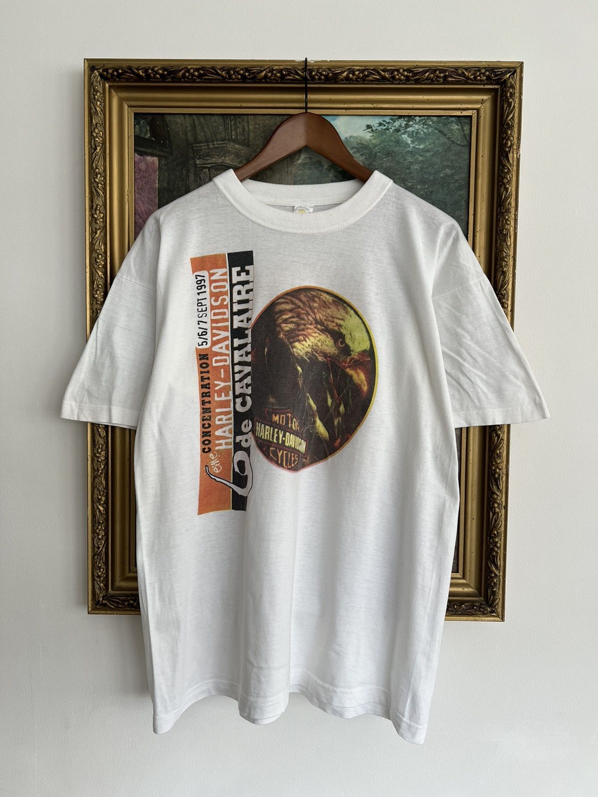 Vintage 1997 Harley Davidson Eagle White Tee