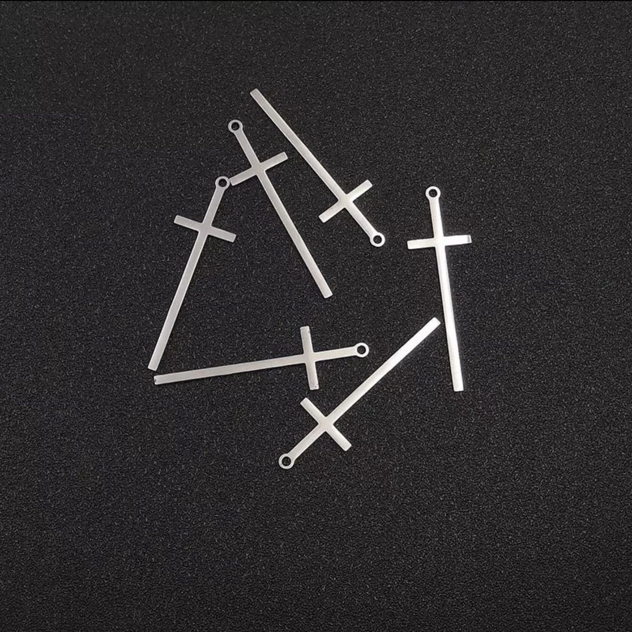 Jewelry × Vintage Long Cross Stainless Steel Pendant Charm Jewelry 3 pieces Size ONE SIZE - 1 Thumbnail