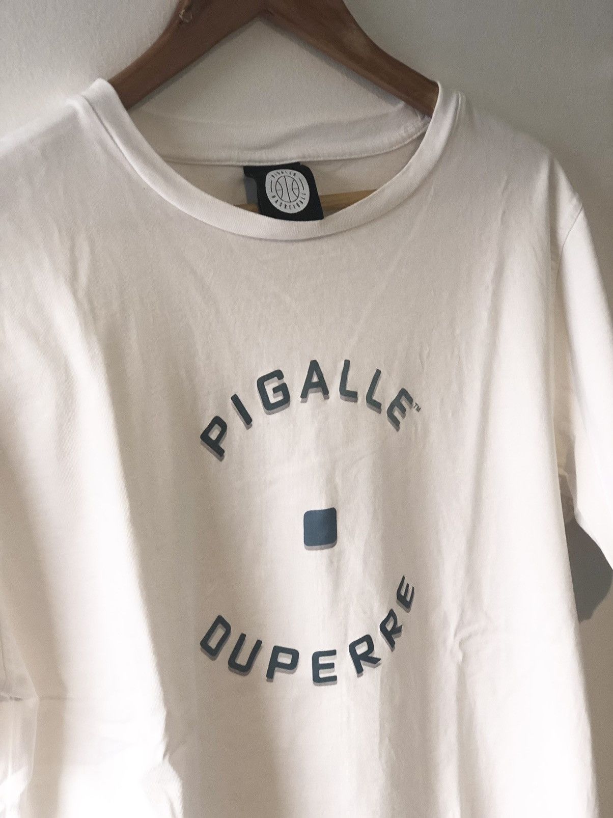 image of Pigalle Basket Duperre Paris Opening Limited Archive Tshirt in White, Men's (Size Large)