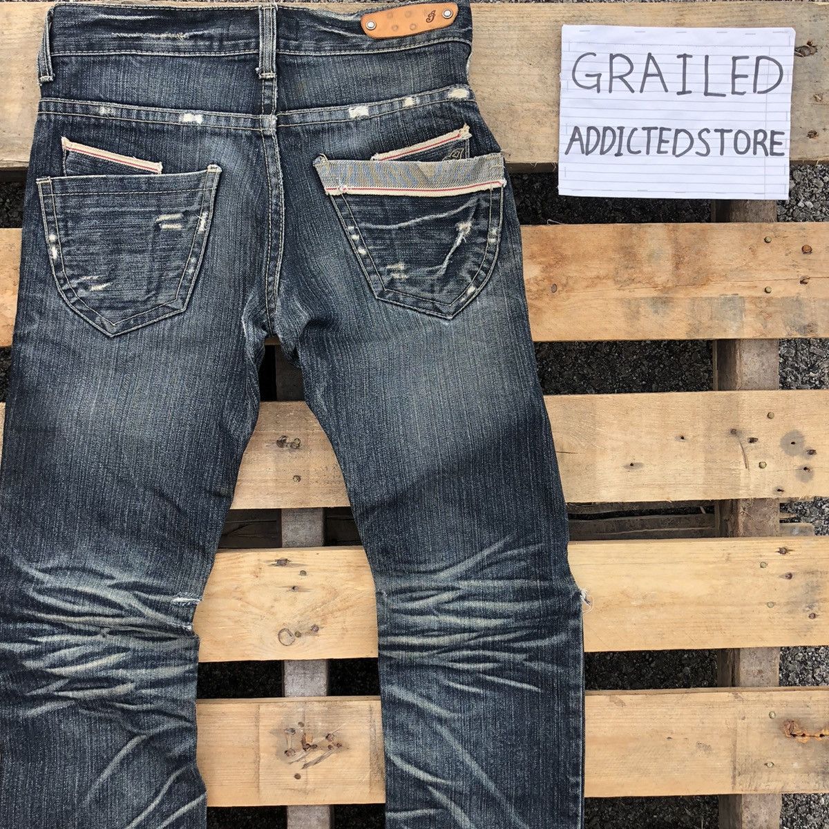 Japanese Brand Number Nine Style Distressed Indian Motocycle Denim Jeans Size US 30 / EU 46 - 7 Thumbnail