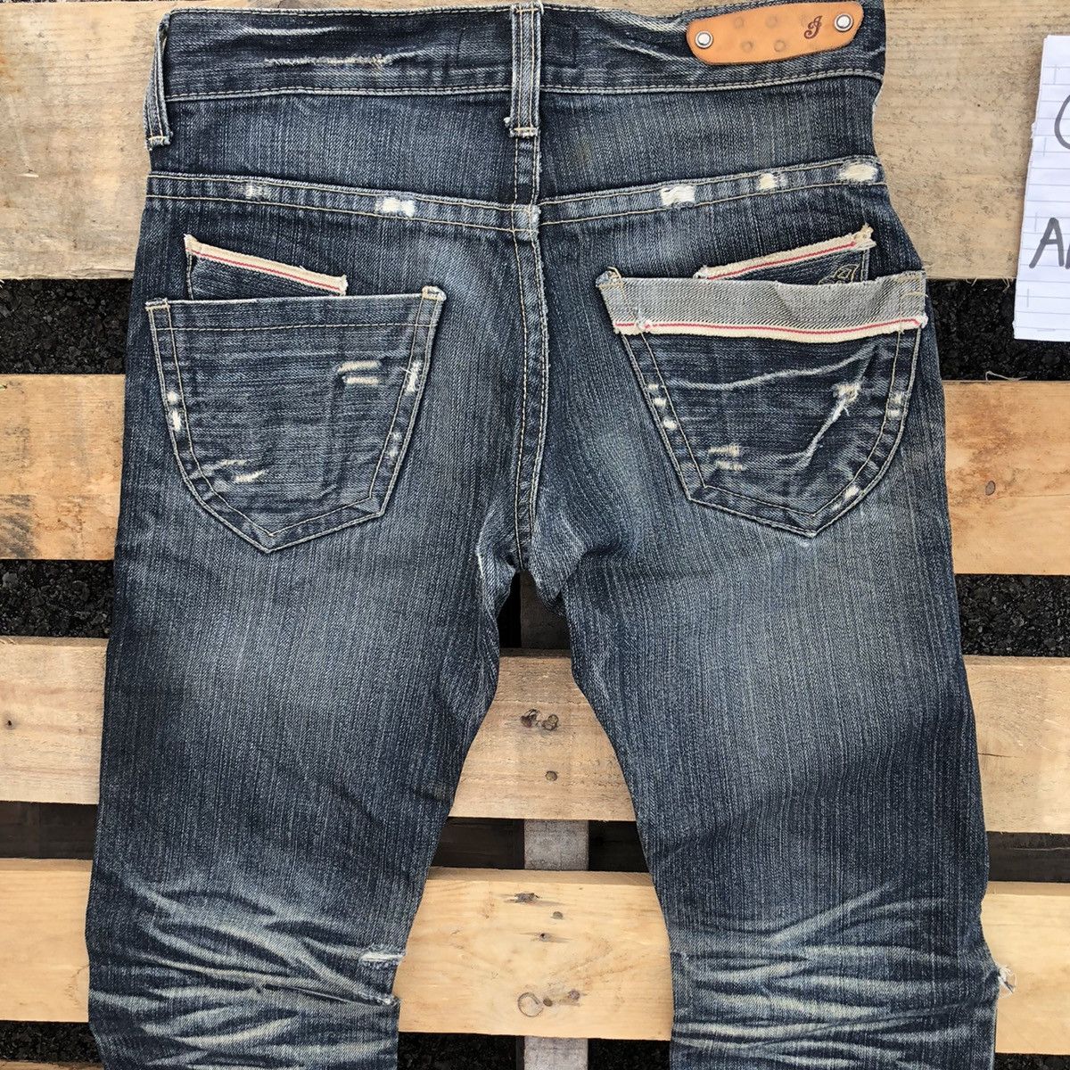 Japanese Brand Number Nine Style Distressed Indian Motocycle Denim Jeans Size US 30 / EU 46 - 8 Thumbnail