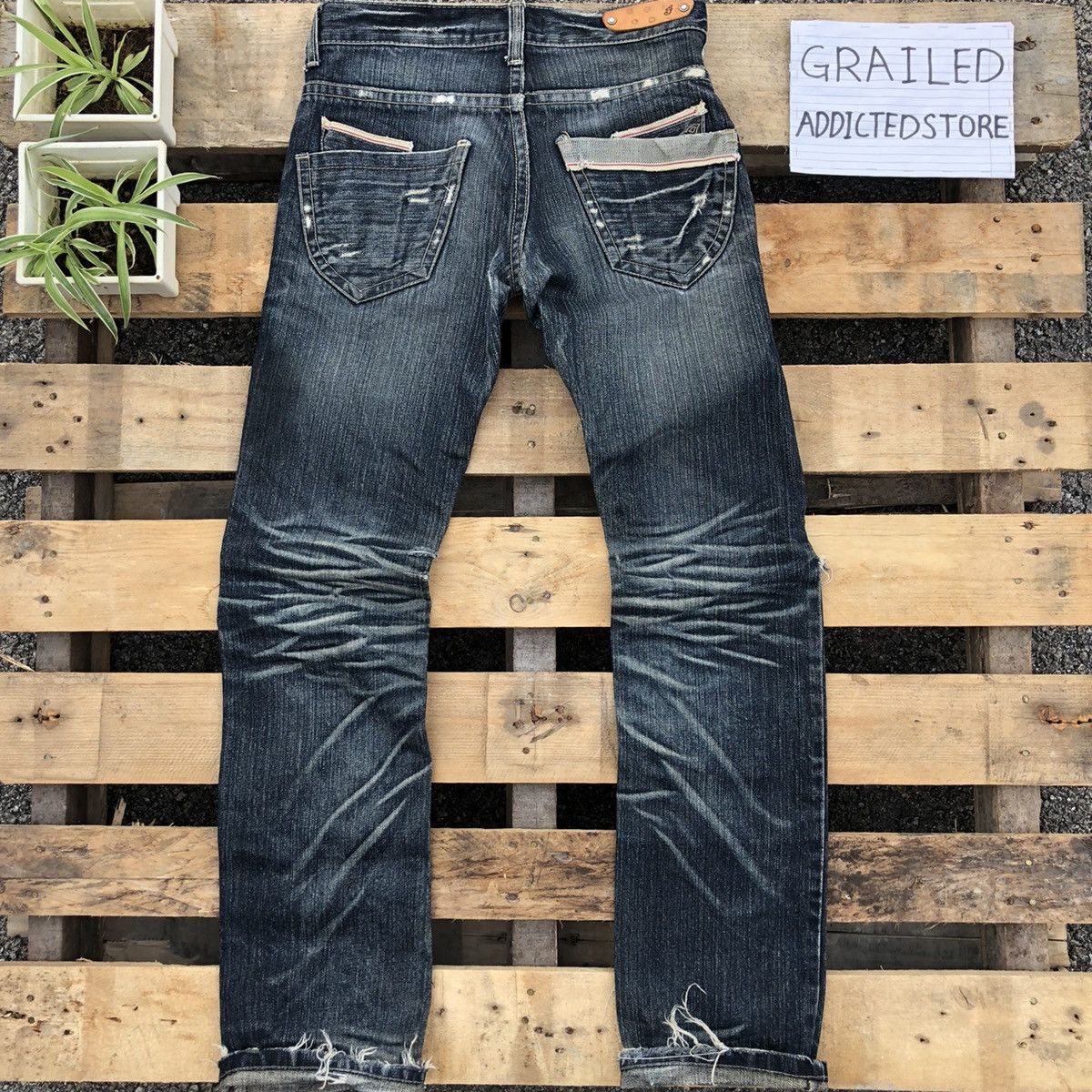 Japanese Brand Number Nine Style Distressed Indian Motocycle Denim Jeans Size US 30 / EU 46 - 5 Thumbnail